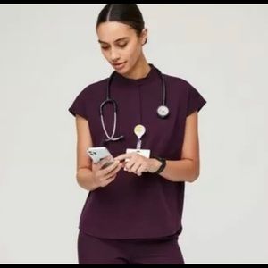 Figs Deep purple Rafaela scrub top, xs